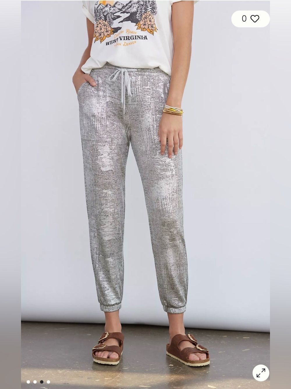 BY ANTHROPOLOGIE Sloane Shimmer Joggers Size Small